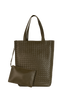 Large Intrecciato Tote Bag, &pound;1,200, Handbags, Green, Leather, Front view